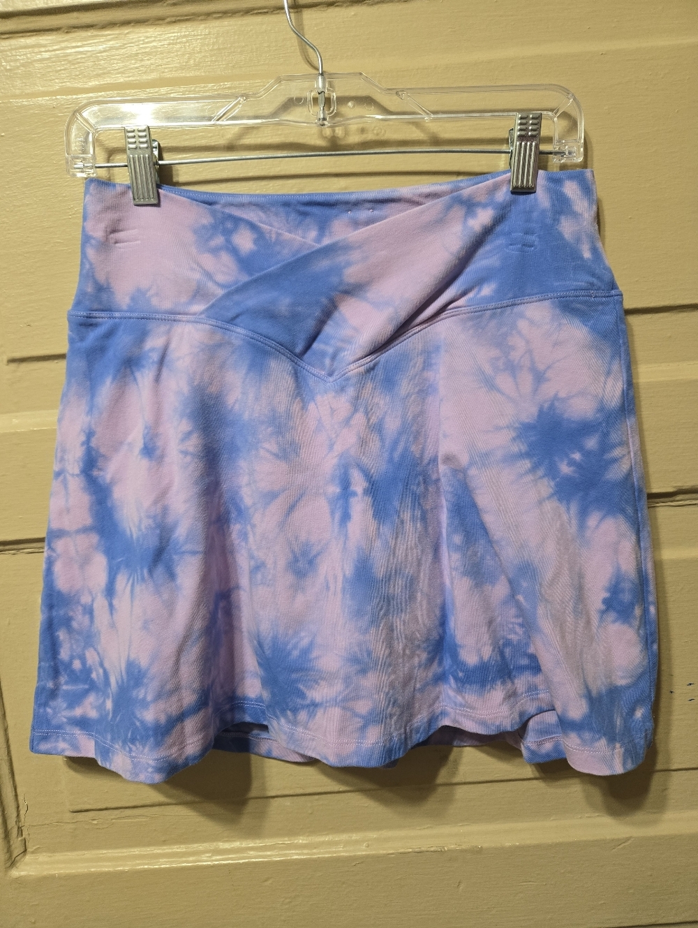 PINK Victoria's Secret High Waist Crossover Pink Blue Tie Dye Skort Size: L